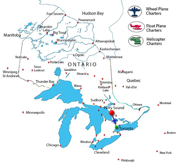 Toronto to Parry Sound Charter Flights